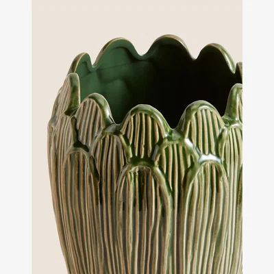 Marks & Spencer M&S Medium Glazed Vase - Green, Green