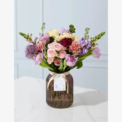 Marks & Spencer M&S Mother's Day Rose & Stocks Bouquet With Vase (Delivery from 05/03/24)