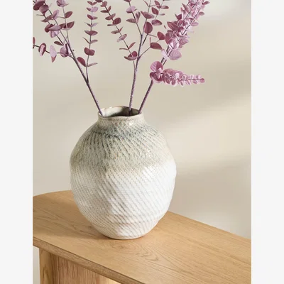 Marks & Spencer M&S Reactive Glaze Textured Ceramic Vase - Neutral, Neutral