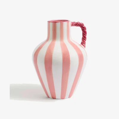 Marks & Spencer M&S Striped Jug Vase - Pink, Pink