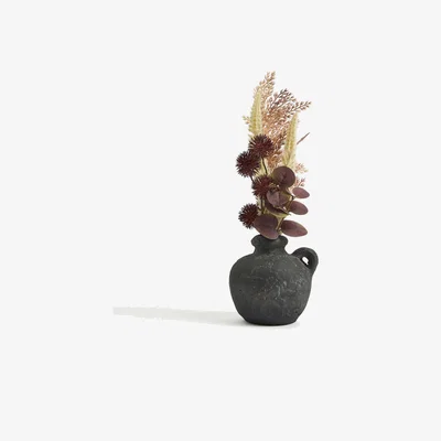 Marks & Spencer Moss & Sweetpea Dried Arrangement in Cement Vase - Charcoal, Charcoal