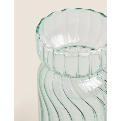 Marks & Spencer M&S Medium Fluted Vase - Green, Green