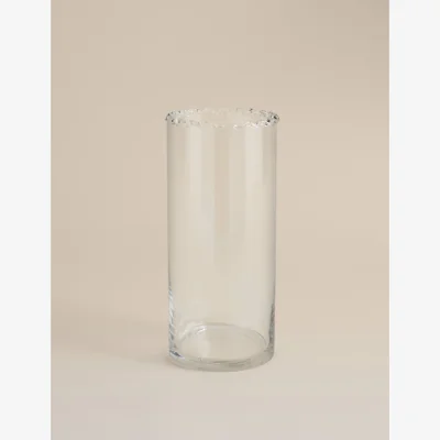 Marks & Spencer M&S Medium Cylinder Frill Top Glass Vase Clear