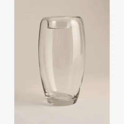 Marks & Spencer M&S Medium Roll Top Glass Vase Clear