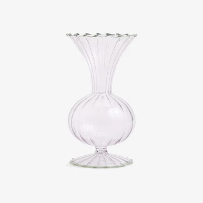 Marks & Spencer M&S Collection Small Ridged Glass Bud Vase - Pink, Pink