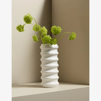 Marks & Spencer M&S X Kelly Hoppen Tall Ribbed Ceramic Vase White