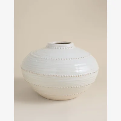 Marks & Spencer M&S Squat Bobble Ceramic Vase White