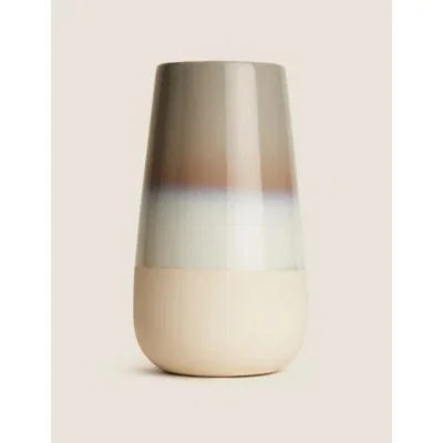Marks & Spencer M&S Tall Reactive Glaze Cylinder Vase - Grey Mix, Grey Mix