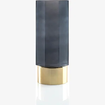My Furniture Large Black and Brass Glass Vase