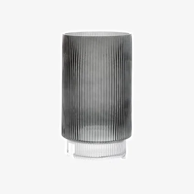 My Furniture Large Grey Ribbed Glass Vase