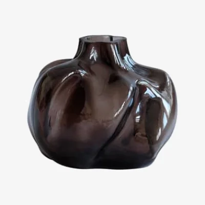 Made in Design Wabi Mini Vase glass brown / Ø 19 x H 16 cm - 101 COPENHAGEN