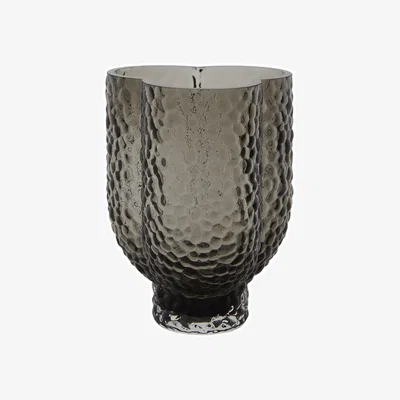 Made in Design Arura Trio Vase glass grey / 13.5 x 11.9 x H 18 cm - Textured glass - AYTM