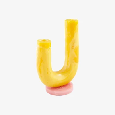 Made in Design Mustique Double Tube Vase plastic material yellow / Acrylics - Jonathan Adler