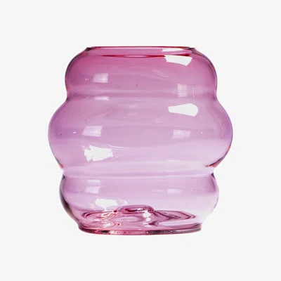 Made in Design Muse Medium Vase - / Bohemia crystal - Ø 18 x H 18 cm by Fundamental Berlin Pink/Purple