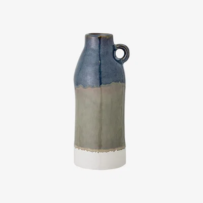 Made in Design Kar Vase - / Ceramic - Ø 11 x H 26 cm by Bloomingville Blue/Green