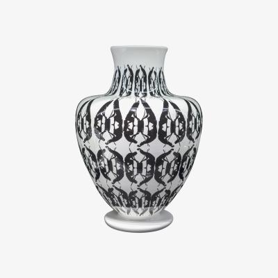 Made in Design Greeky Vase - Ø 30 x H 43 cm / Hand made by Driade White/Black