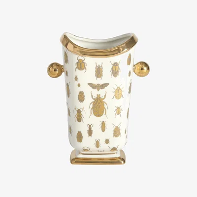 Made in Design Botanist Specimen Vase - / Insects by Jonathan Adler White/Gold