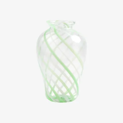 Made in Design Yogu Spiral Vase glass green / Ø 19 x H 33.5 cm - & klevering