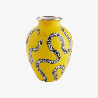 Made in Design Eden Urn Vase ceramic yellow / Ø 20 x H 26.5 cm - Jonathan Adler
