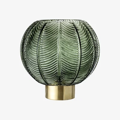 Made in Design Vase - / Glass & metal - Ø 20 x H 21 by Bloomingville Green/Gold/Metal