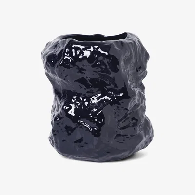 Made in Design Tuck Vase - / Ø 34 x H 40 cm - Stoneware by Ferm Living Blue