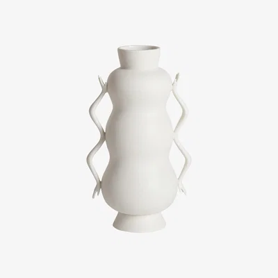 Made in Design Eve Triple Bulb Vase - / Handles in the shape of hands by Jonathan Adler White