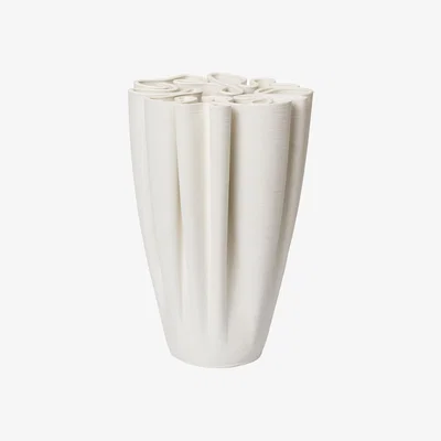 Made in Design Dedali Vase ceramic white / Ø 17 x H 25 cm - Ferm Living
