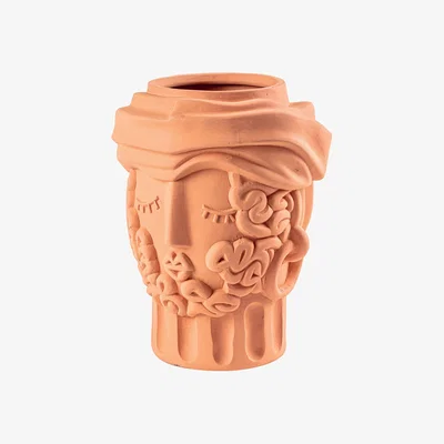 Made in Design Magna Graecia - Man Vase ceramic orange / Man - H 33 cm - Seletti