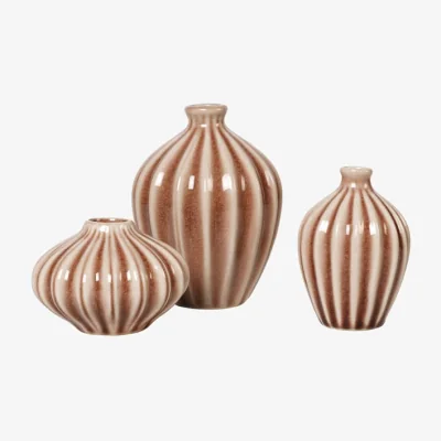 Made in Design Amalie Vase ceramic brown / Set of 3 mini vases - BROSTE COPENHAGEN