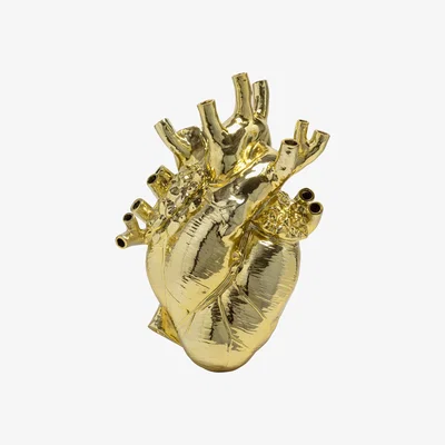Made in Design Love in Bloom Vase - Giant / Human heart - Resin / H 60 cm by Seletti Gold/Metal