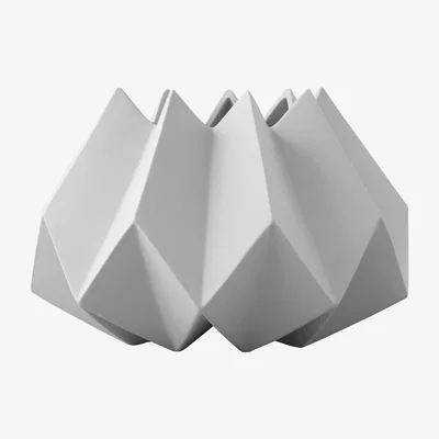 Made in Design Folded Vase - Clay - Ø 22 x H 15 cm by Menu Grey