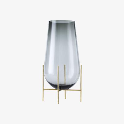 Made in Design Echasse Large Vase - H 60 cm / Glass & brass by Menu Grey/Gold