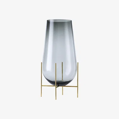 Made in Design Echasse Large Vase - H 60 cm / Glass & brass by Menu Grey/Gold