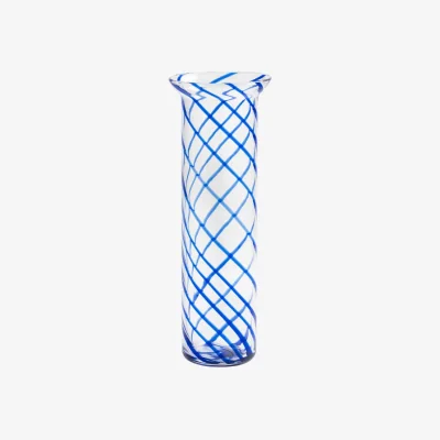Made in Design Yogu Spiral Vase glass blue / Ø 11 x H 42 cm - & klevering