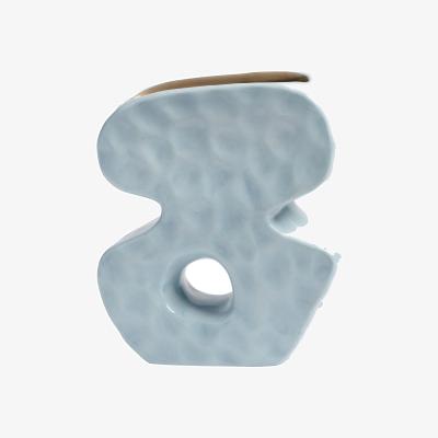 Made in Design Clay Vase ceramic blue / L 12 x H 14 cm - & klevering