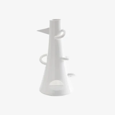 Made in Design Dealbata 9552 Vase ceramic white / Alessandro Mendini, 1986 - Ø 17 x H 30.5 cm - Zanotta