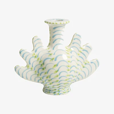 Made in Design Shellegance Medium Vase ceramic blue / Vase - L 19 x H 15.5 cm - & klevering