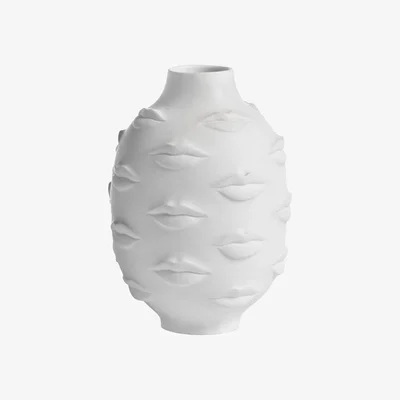 Made in Design Muse Round Gala Vase - Porcelain - H 25 cm by Jonathan Adler White