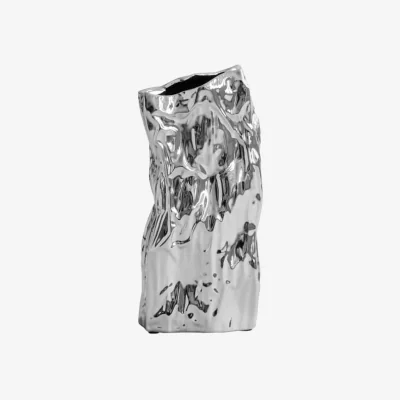 Made in Design Kami Medium Vase ceramic silver / L 16 x H 35 cm - 101 COPENHAGEN