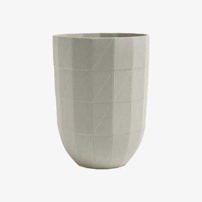 Made in Design Paper Porcelain Vase - Large - Ø 14 x H 19 cm by Hay White/Grey