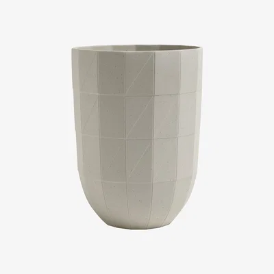 Made in Design Paper Porcelain Vase - Large - Ø 14 x H 19 cm by Hay White/Grey
