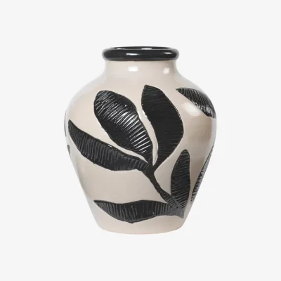 Made in Design Herbert Vase ceramic black / Ø 25 x H 30 cm - BROSTE COPENHAGEN