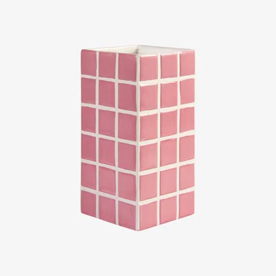 Made in Design Tile Small Vase - / 10.5 x 10.5 x 21 cm by & klevering Pink