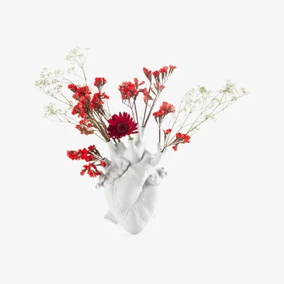 Made in Design Love in Bloom Vase - / Human heart by Seletti White