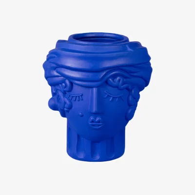 Made in Design Magna Graecia - Woman Vase ceramic blue / H 33 cm - Terracotta - Seletti