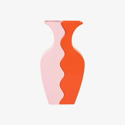 Made in Design Wave Vase - / Set of 2 interlocking vases by & klevering Pink/Orange