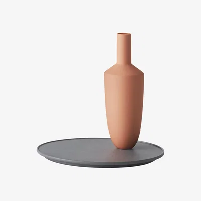 Made in Design Balance Vase - / Vase + Tray by Muuto Orange/Grey