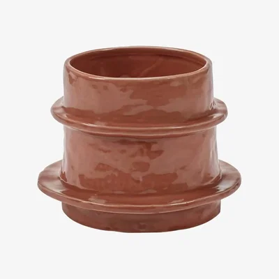 Made in Design Molly 04 Flower-pot holder ceramic orange / Vase - Ø 19.5 x H 15.5 cm - Serax