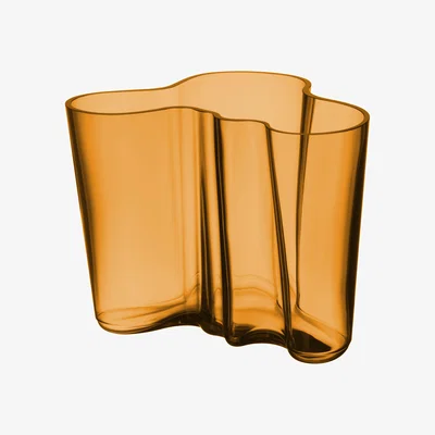 Made in Design Aalto Vase glass orange / 20 x 20 x H 16 cm - Alvar Aalto, 1936 - Iittala