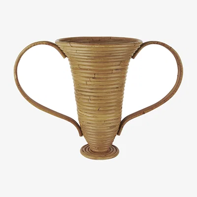Made in Design Amphora Small Vase cane & fibres brown / Rattan - H 30 cm - Ferm Living
